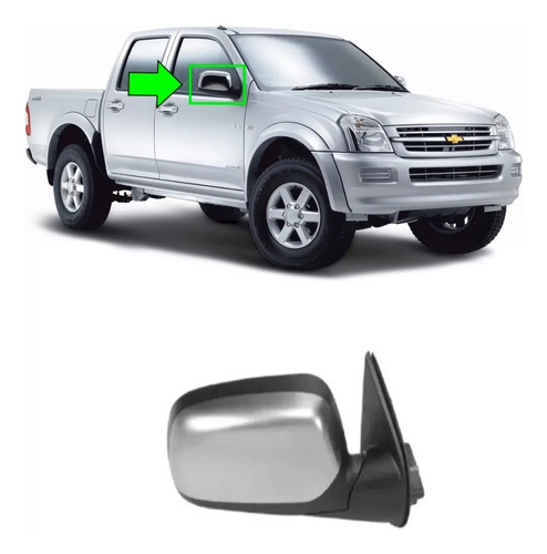 Espejo Derecho Para Chevrolet Dmax 2008 Electrico Cromado