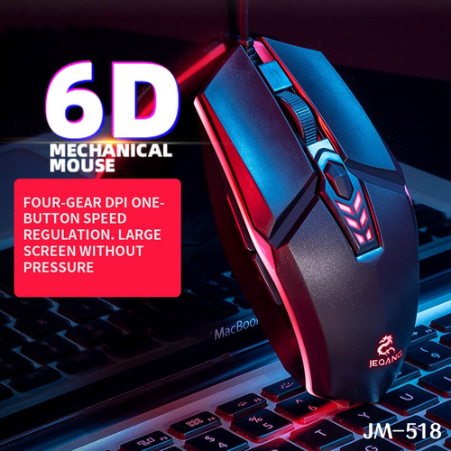Mouse Para Juegos Jeqang Jm-518 Con Cable Usb, Ajustable 160