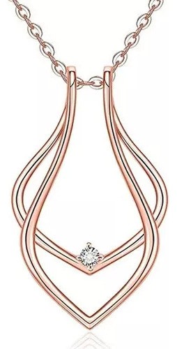 Collar Con Soporte Para Anillos - Oro Rosa