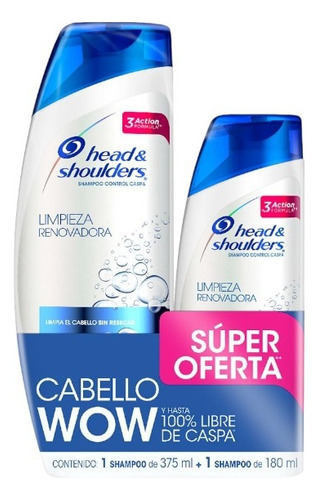 Kit Shampoo Head&shoulders Limpieza Renovadora 375ml + 180ml
