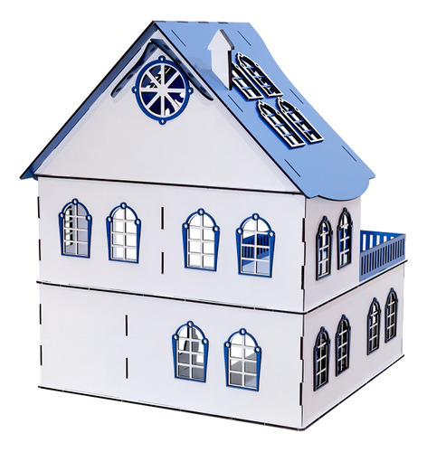 Kit Casa Bonecas 29 Moveis Lol E Polly Cindy Lazuli - Darama Cor Branco e Azul