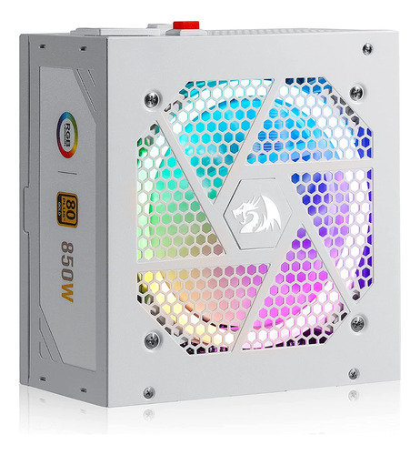 Fuente De Poder 850w 80+gold Rgb Redragon Blanco Modular