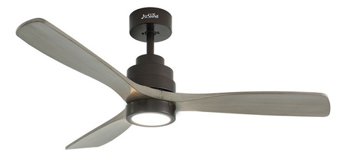 Ventilador De Techo 1st Shine 52 3 Aspas Madera Modulo Led Estructura Negro Aspas Gris Diámetro 1.321 M Frecuencia 60 Hz