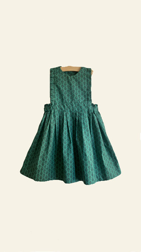 Vestido/jumper Maura Para Nenas Verde Esmeralda Diseño