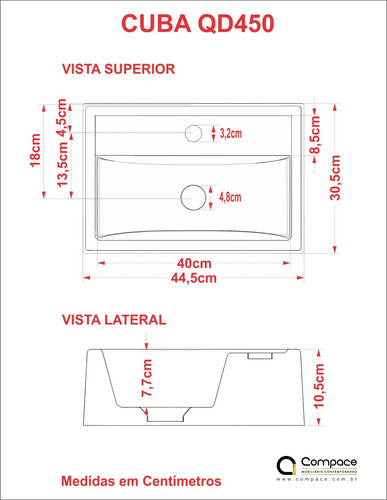 Cuba Q45 C/torneira+válvula 7/8+sifão+flexível
