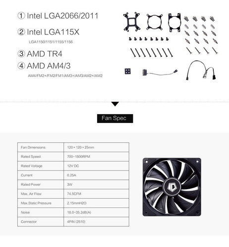 Imagen 4 de 10 de Cooler Cpu Water Cooling Id-cooling Frostflow 240x Intel Amd