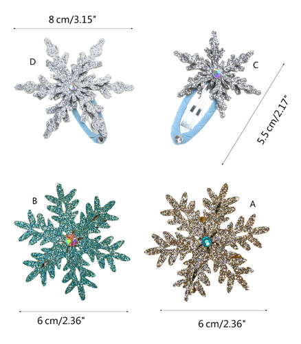 . (b) Pinza For El Pelo Con Forma De Copos De Nieve Con
