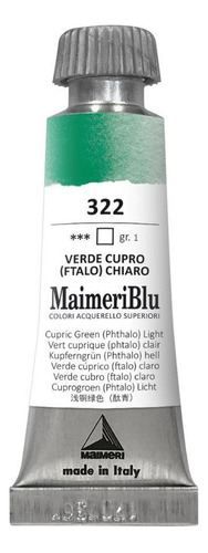 Aquarela Maimeri Blu Tubo Gr.1 322 Cupric Green Light 12ml