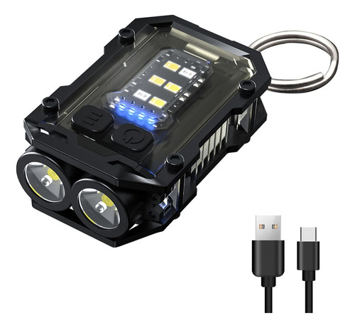 Sjx Mini Linterna De Llavero Recargable De 800 Lúmenes