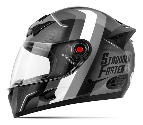 Capacete Para Moto Integral Etceter Stronger Faster Cor Cinza Tamanho do capacete 56