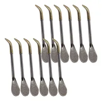 Comprar Bombilla Pico Loro Acero Inox Pico Bronce Pala X12 Mayorista