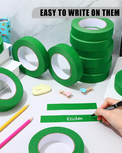 20 Rollos De Cinta Adhesiva Para Pintores A Granel De 1 PuLG