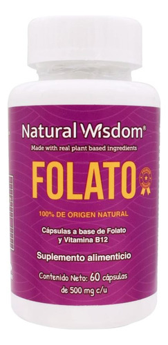 Folato 60 Cap Forma Natural Del Ácido Fólico. Sabor Neutro