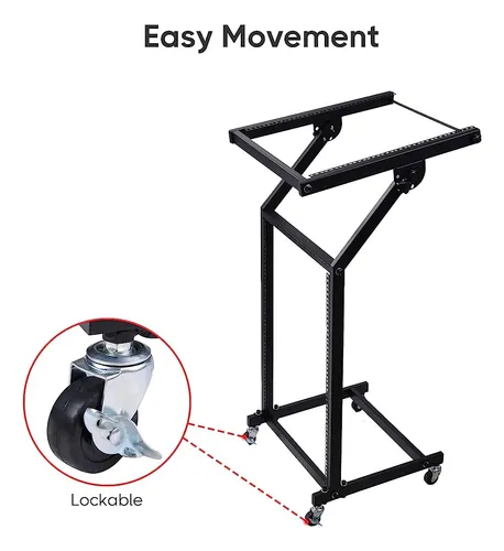 Aw Rolling Dj Mixer Stand Stage Cart Ajustable Rack Mount St