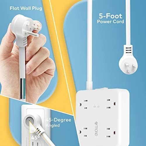 Multicontacto 4 Tomas 3 Puertos Usb Color Blanco