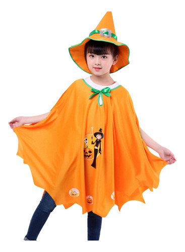 Disfraz De Bruja Para Cosplay De Halloween, Color Naranja B