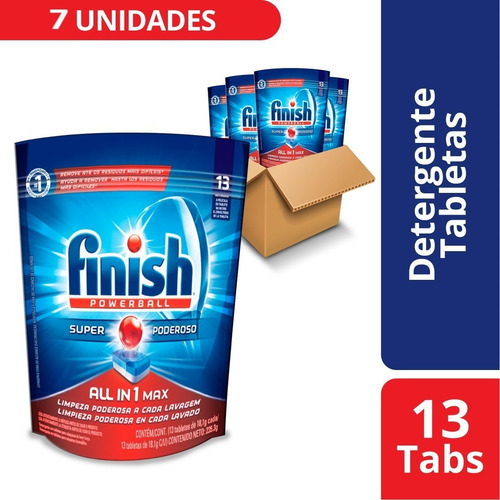 Finish Detergente Tabletas Para Lavavajillas Pack 7 X 13 Tab