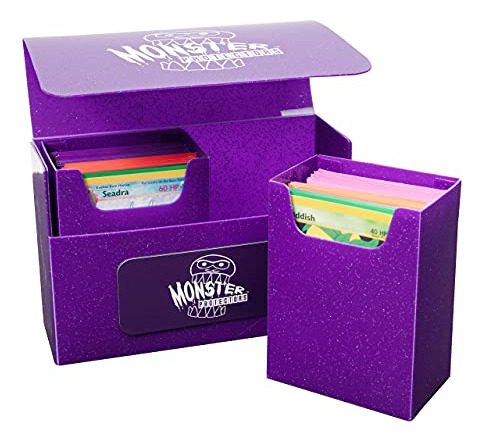 Monster Magnetic Double Trading Card Deck Box (purple Glitte