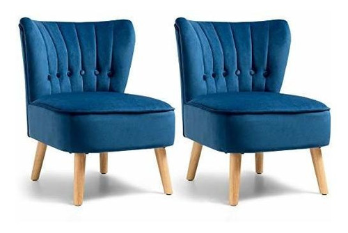 Giantex Set Of 2 Modern Velvet Accent Chair, Small Upholster