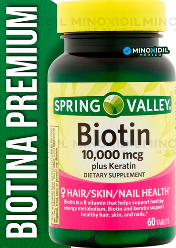 Imagen 1 de 8 de Cabello Hermoso Biotina 10,000 C/ Keratina 60 Tabletas
