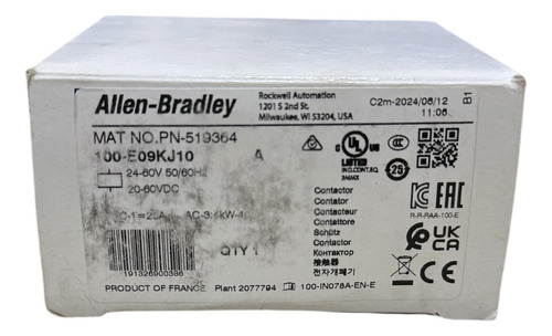Contactor Allen Bradley 100-e09kj10 Bobina 20-60 V (Usado)