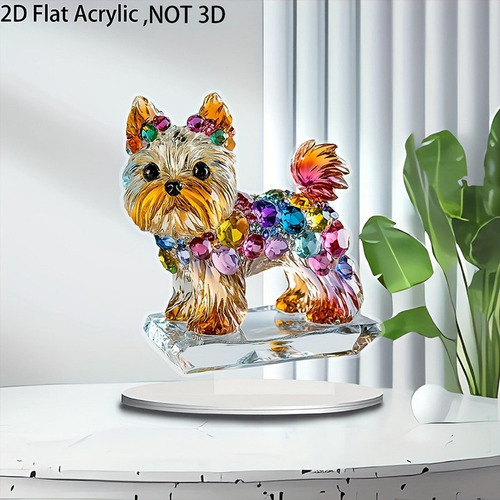 Ornamento De Desktop De Cão Acrílico 2d Com Decoração De