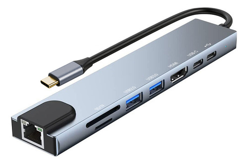Alls Sd Hub Usb C 8 En 1 Adaptador Multipuerto Para Macbook