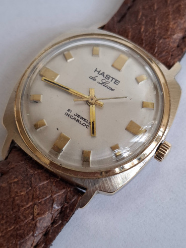 Reloj Haste Cuerda Maquinaria Oro Rosa Tipo Omega 1950s 60s (Usado)