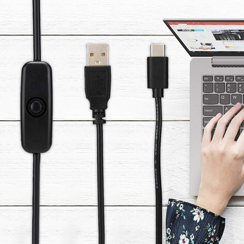 Cable Usb Tipo C 1m Interruptor On / Off 5v 3a Carga Rápida