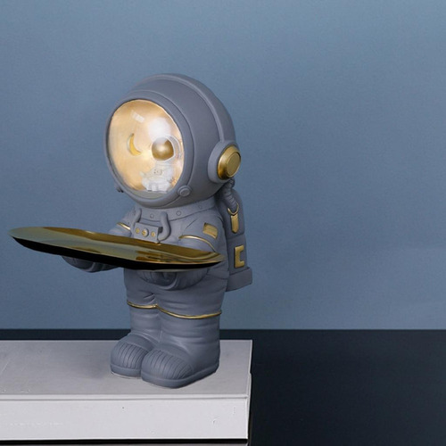 Escultura De Resina Estatua De Astronauta 21,5 X 18 X 17 Cm