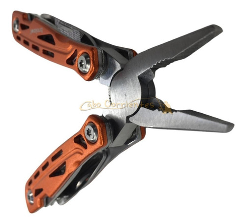 Pinza Cortapluma Multiuso Broksol 12 Utilidades Herramienta Color Naranja