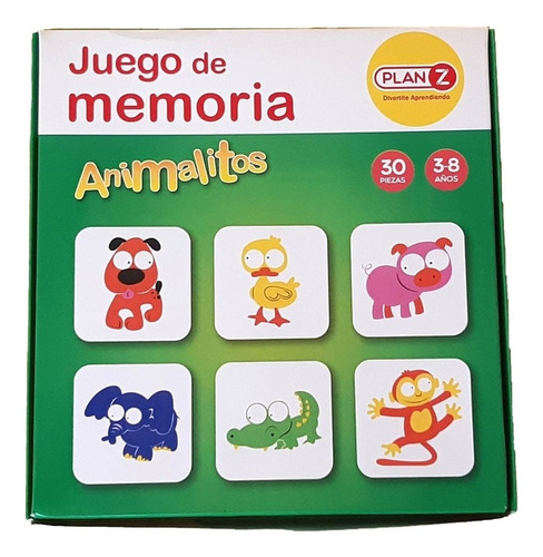 Juego De Mesa Memoria Animales 30 Piezas Didactico Infantil