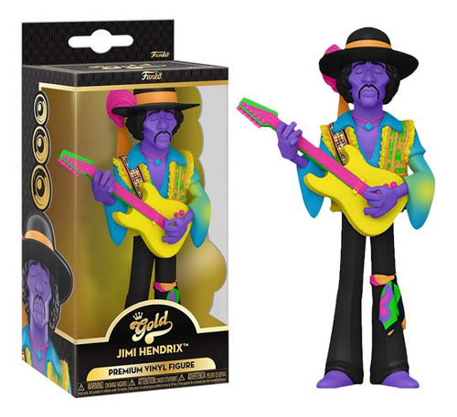 Blacklight Jimi Hendrix 5 Pulgadas Funko Vinyl Gold Rocks