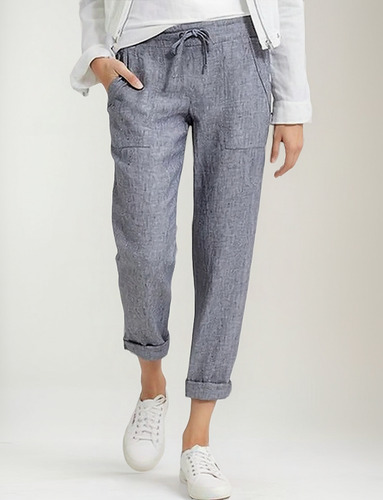 Pantalones Casuales De Talla Grande De Algodón Con Cordón Re