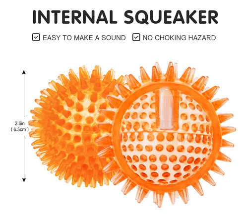 Squeaky Fetch Spike Balls Juguetes De Tpr Para...
