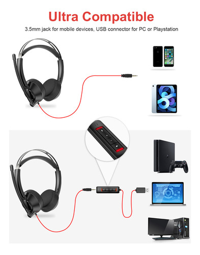Fone De Ouvido Usb Para Computador Com Microfone