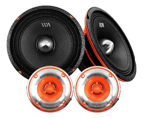 Set De Medio Rango Waraudio Bh64bm+tweeter Bhtw Bh64bmpk