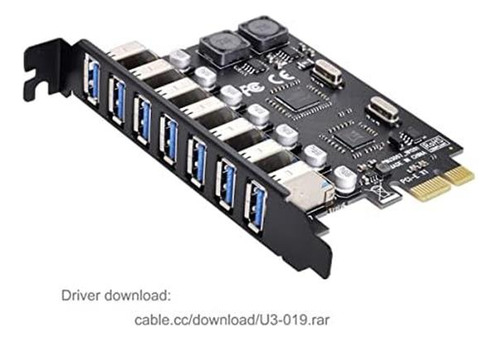 Expansión Cablecc Pci-e A Usb 3.0 Hub Pci Express De 7 Puert