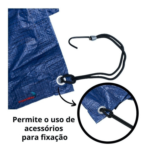 Imagem 8 de 10 de Lona Azul Para Caminhões Camping Recreação 6x8 Metros