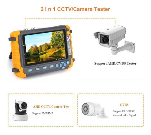 Probador Videovigilancia Ahd Cvi Tvi Cvbs Entrada Vga Hdmi
