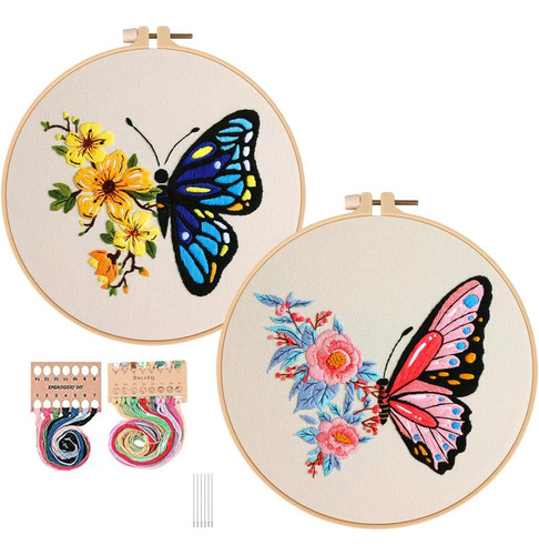 Konrisa Kits De Inicio De Bordado Con Patrón De Flores De Ma