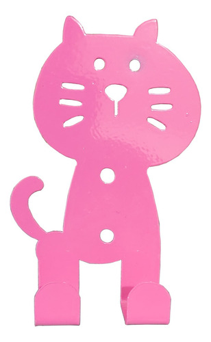 Soportes De Pared Con Ganchos Para Colgar Figura De Gatito Color Rosa