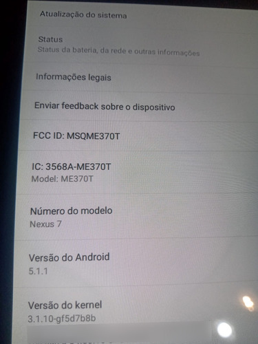 Tablet Asus Nexus 7 1gb 16gb Google Preto (Usado)
