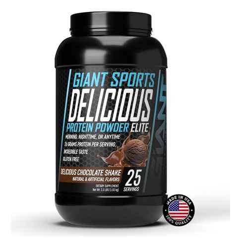 Giant Sports Delicious Elite Protein Powder 2 Lbs / 25 Serv. Sabor Chocolate Shake