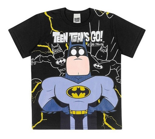 Camiseta Infantil Menino Personagem Batman Malha Tam 4 Ao 10