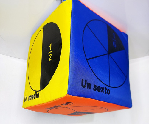Cubo Didáctico De Fracciones, 20x20cms. Vinil