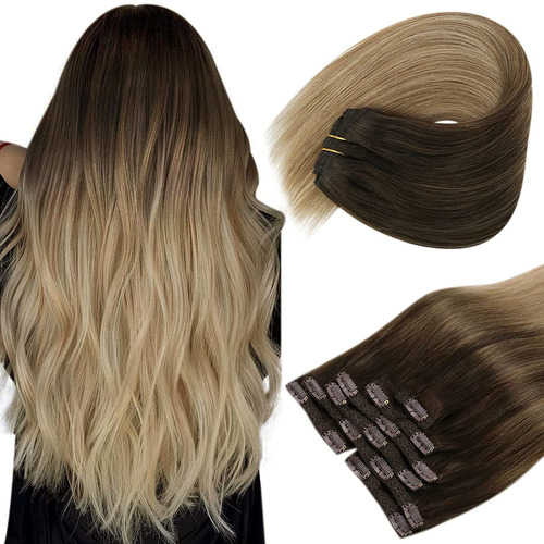 Extensiones De Cabello Ombre Marrón Balayage Mezc 22in 120gr