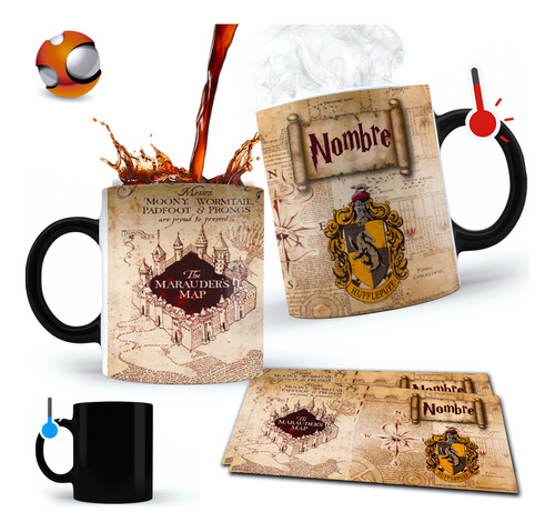 Taza Mágica Harry Potter Mapa Merodeador Personalizada Gryff