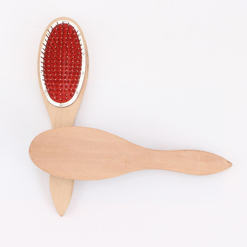 Pincel De Peluca De Cepillo De Peine De Madera De Acero Para