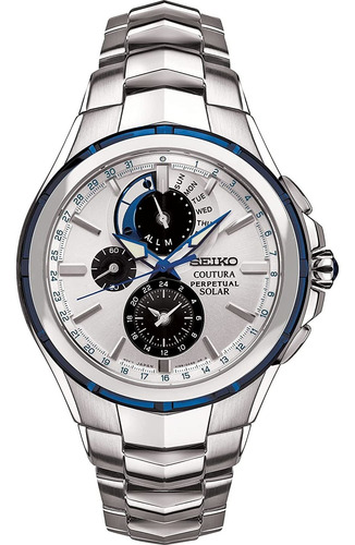 Seiko Men Solar Dress Watch Con Correa De Acero Inoxida...